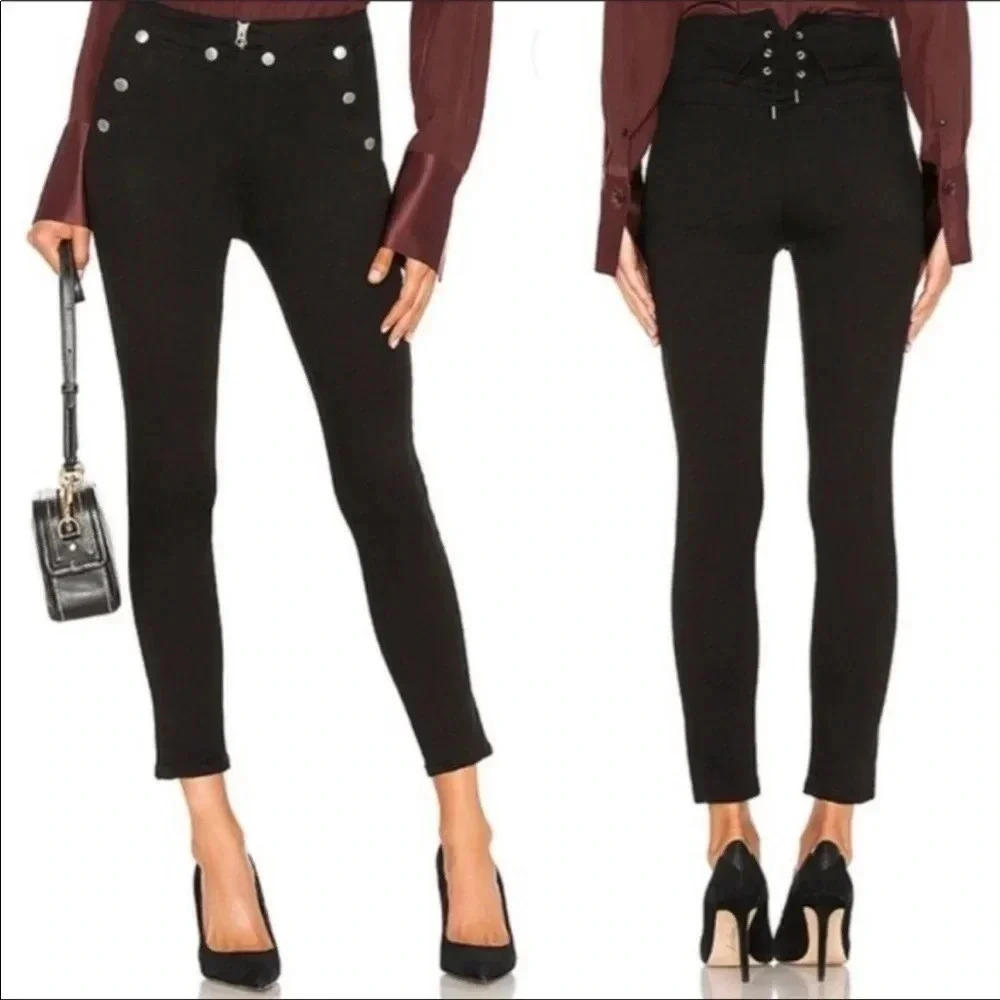 Rag & Bone Penton button laced skinny denim
